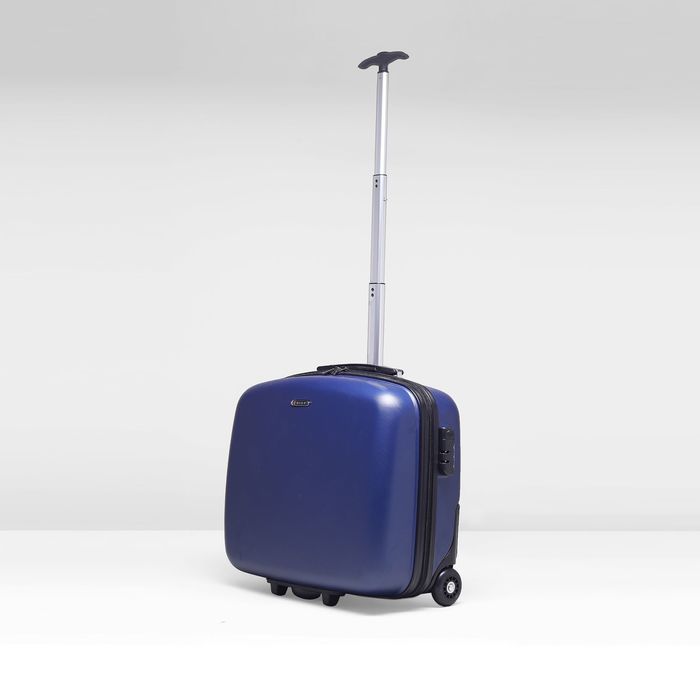 Чемодан мини, 15", 2 колеса, выдвижная ручка, цвет синий