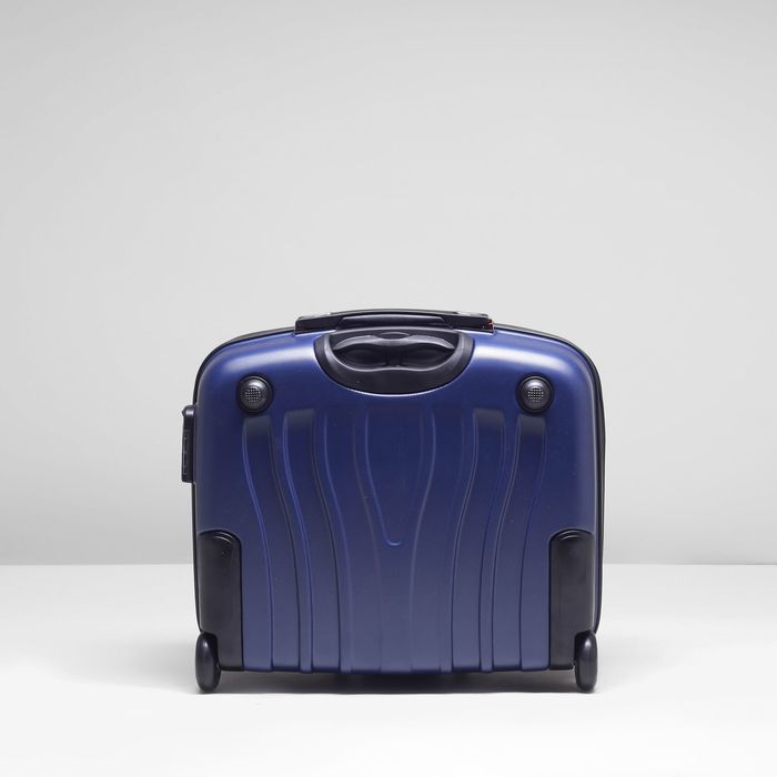 Чемодан мини, 15", 2 колеса, выдвижная ручка, цвет синий