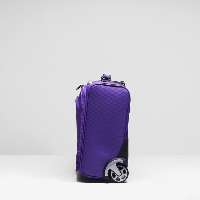 Чемодан-мини на молнии, 1 отдел, наружный карман, 2 колеса, кодовый замок, цвет фиолетовый