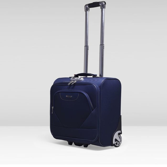 Чемодан мини 16", отдел на молнии, наружный карман, кодовый замок, 2 колеса, цвет синий