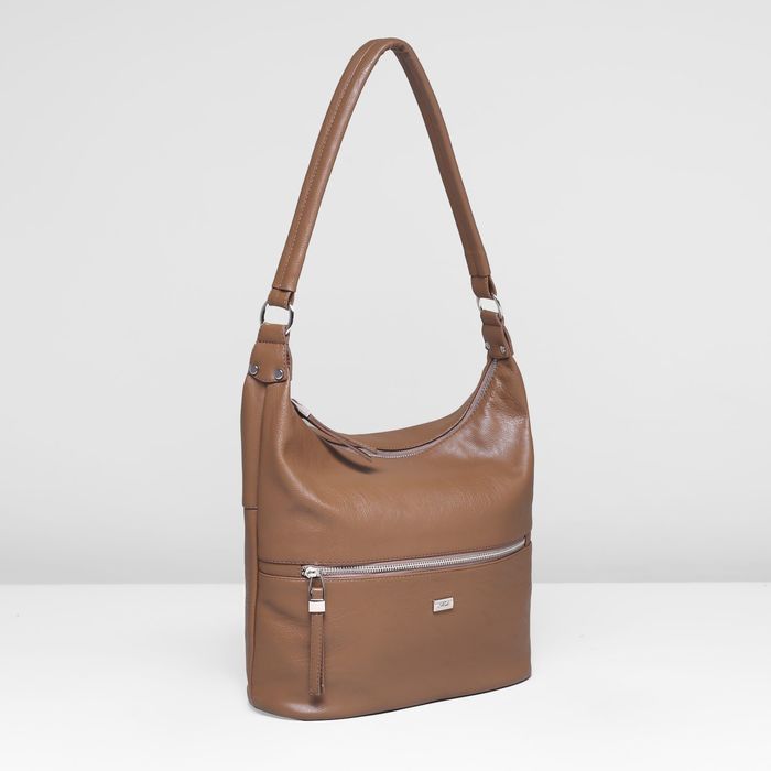 Сумка женская на молнии, 1 отдел, 2 наружных кармана, цвет коричневый