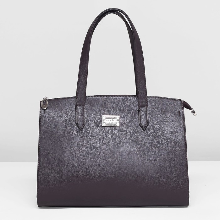 Сумка женская на молнии, 1 отдел с перегородкой, наружный карман, цвет тёмно-коричневый