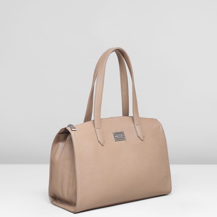 Сумка женская на молнии, 1 отдел с перегородкой, наружный карман, цвет бежевый