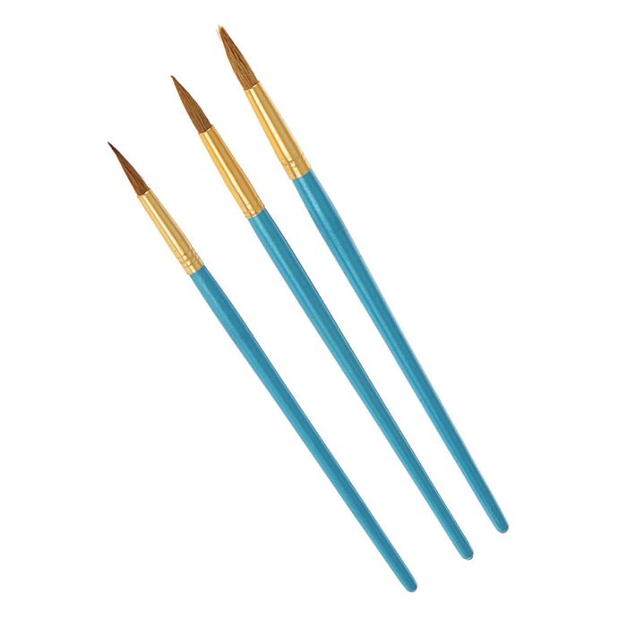 Набор кистей Коза 3 штуки "Фиксики-Файер" (№8, 10, 12) упаковка с европодвесом