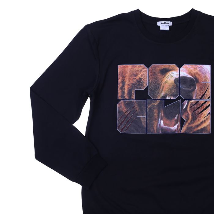 Толстовка мужская KAFTAN "Россия", размер 2XL(52), черный, хлопок 100%