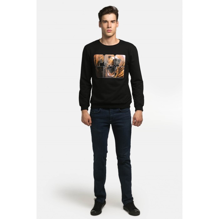 Толстовка мужская KAFTAN "Россия", размер 4XL(56), черный, хлопок 100%