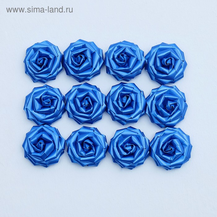 Набор роз для украшения свадебных машин,  D=5 см,12 шт, синий