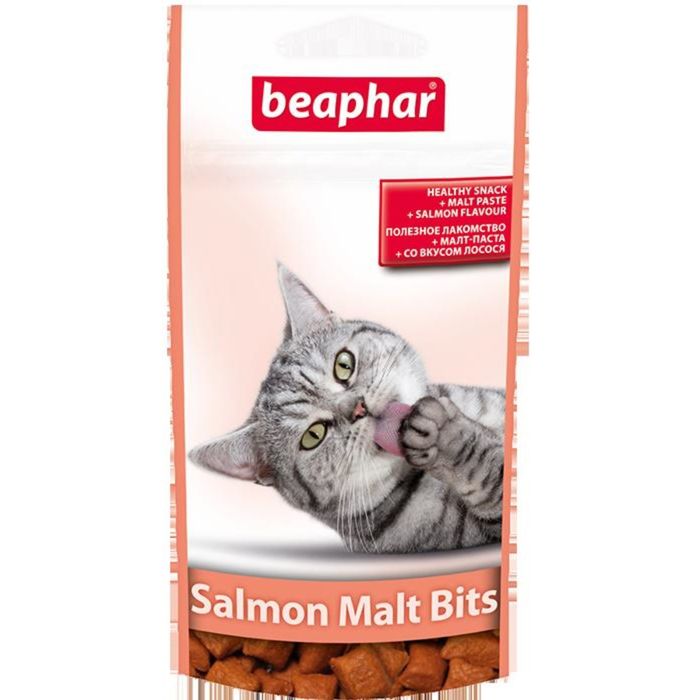 Подушечки Beaphar "Malt-Bits" лосось 35гр, для кошек
