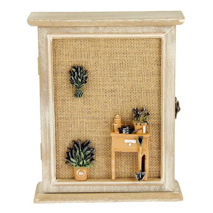 Ключница дерево 6 крючков "Лаванда" 26х21х6,5 см