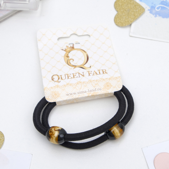 Резинки для волос "Абсолют" (набор 2 шт.), коричневый овал