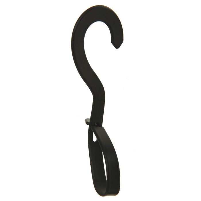 Крючок пластиковый с креплением L=14, (фасовка 10 шт), цвет чёрный