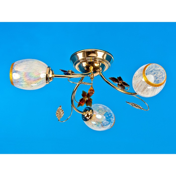 Люстра "Изольда" 3 лампы 60W E27 золото 64х64х20 см