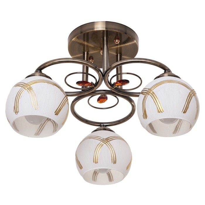 Люстра еврокаркас "Винтаж" 3 лампы 40W E27 античная бронза 44х44х26 см