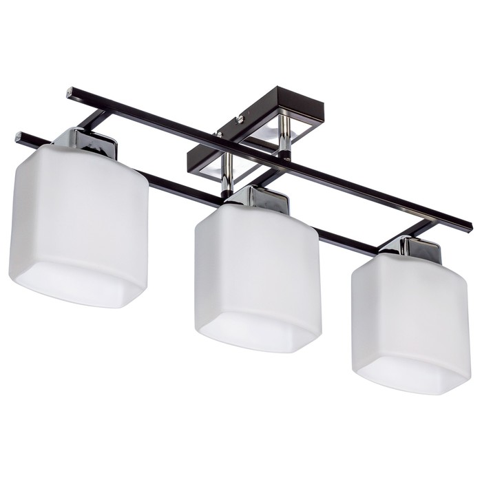 Люстра еврокаркас "Гарамант" 3 лампы 40W E27 черный 55х15х24 см