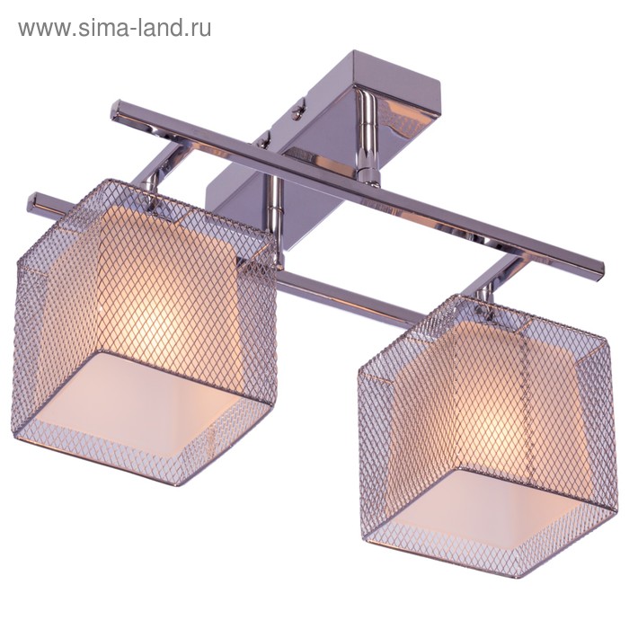 фото Люстра еврокаркас "сеть" 2 лампы 40вт e27 хром 34х23х17 см экономсвет
