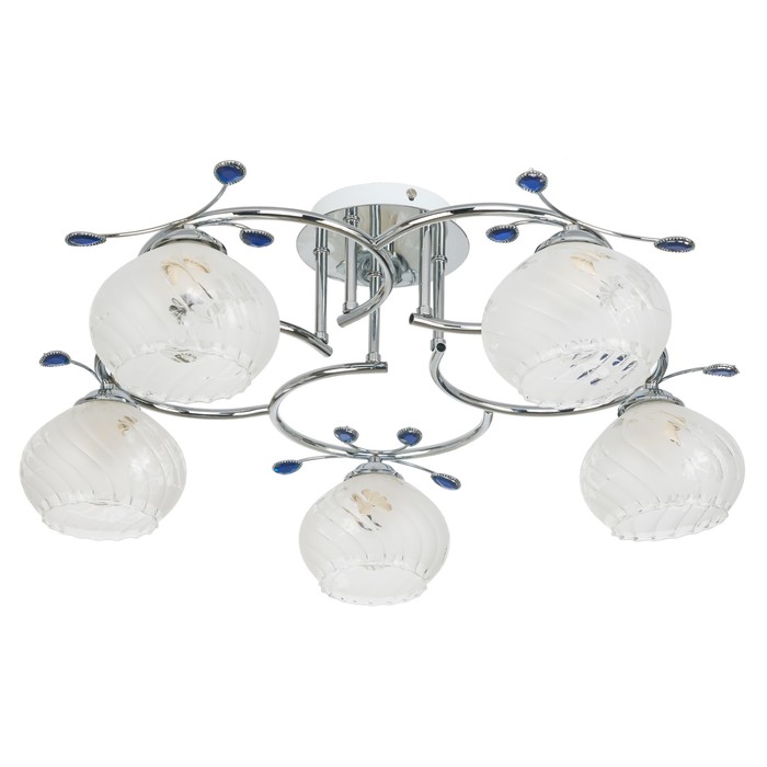 Люстра "Нортон" 5 ламп 40W E27 хром 54х54х28 см