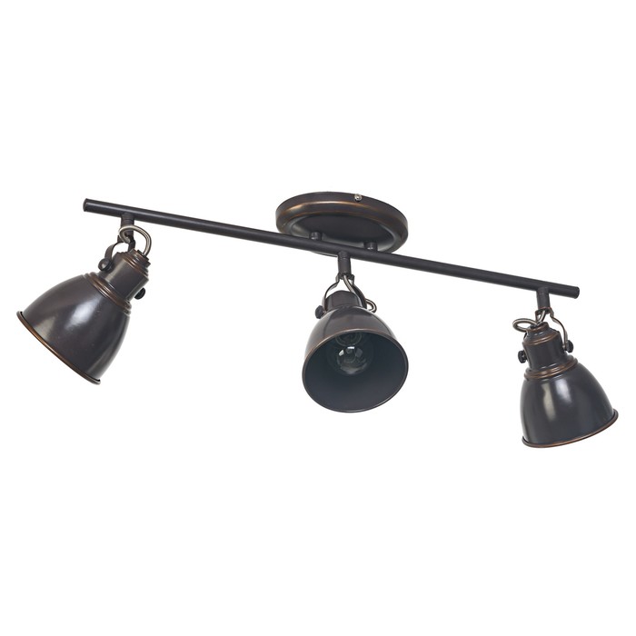 Люстра спот "Аризона" 3 лампы 40W E14 коричневый-золото 52х10х18 см