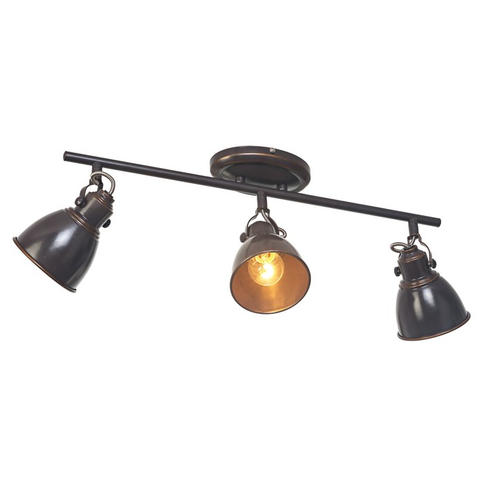 Люстра спот "Аризона" 3 лампы 40W E14 коричневый-золото 52х10х18 см