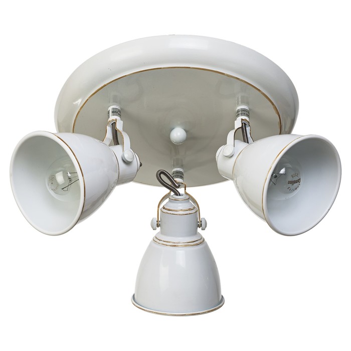Люстра спот круглая"Аризона" 3 лампы 40W E14 белый-золото 30х30х16 см