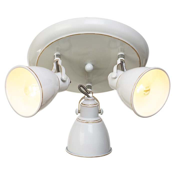 Люстра спот круглая"Аризона" 3 лампы 40W E14 белый-золото 30х30х16 см