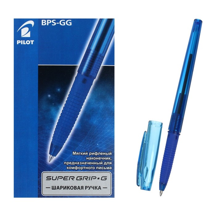 Ручка шариковая Pilot Super Grip G, узел 0.7мм, резиновый упор, стержень синий, BPS-GG-F (L) ручка шариковая pilot super grip g узел 1 0мм резиновый упор стержень синий bps gg m l