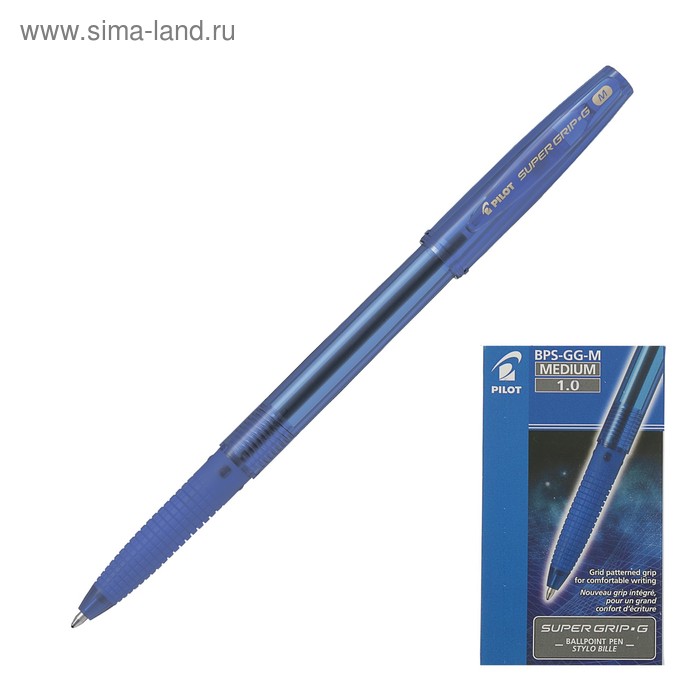 фото Ручка шариковая pilot super grip g, узел 1.0мм, резиновый упор, стержень синий, bps-gg-m (l)
