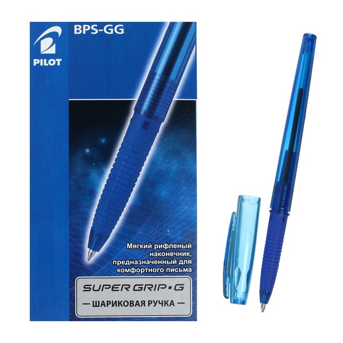 Ручка шариковая Pilot Super Grip G, узел 1.0мм, резиновый упор, стержень синий, BPS-GG-M (L) ручка шариковая pilot super grip g узел 1 0мм резиновый упор стержень синий bps gg m l