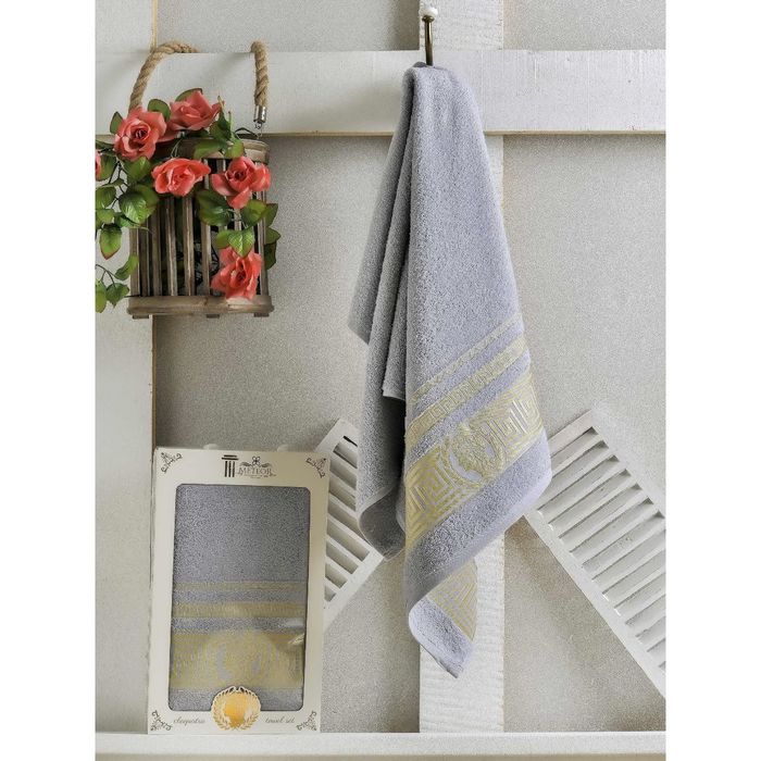 КМП в коробке METEOR 70х140 CLEOPATRA, цв.серый, хлопок, 460г/м