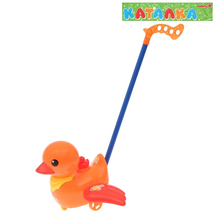 Каталка на палке «Уточка с утёнком», длина ручки 40 см, цвета МИКС
