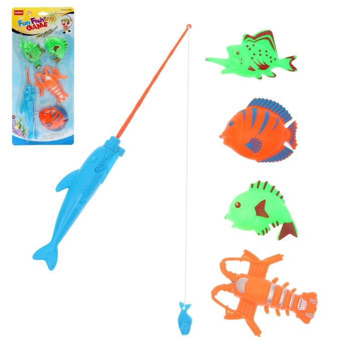 Рыбалка магнитная "Шустрые рыбки-2", удочка, 4 рыбки