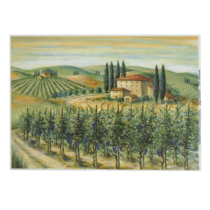 Декупажная карта "Виноградник" плотность 45 г/м2, формат А4