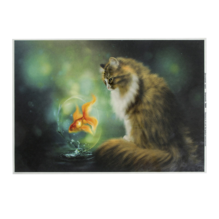 Декупажная карта "Мечты о рыбке" плотность 45 г/м2, формат А4