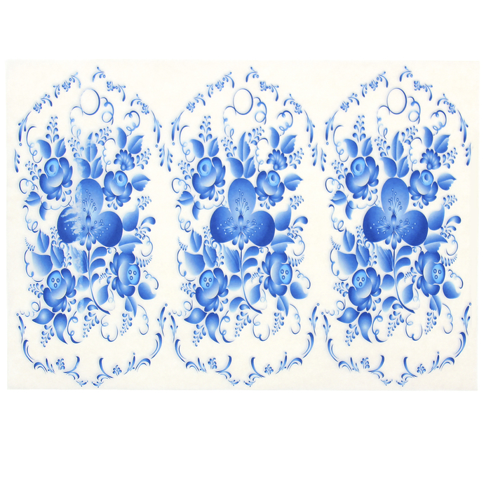 Декупажная карта "Гжель" плотность 45 г/м2 формат А4