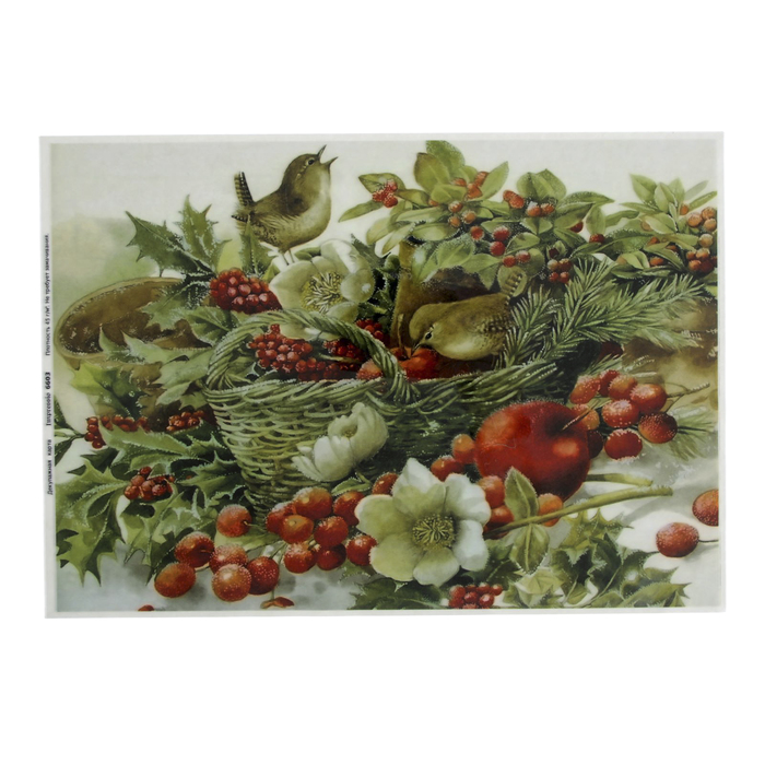 Декупажная карта "Ягодный сезон" плотность 45 г/м2, формат А4