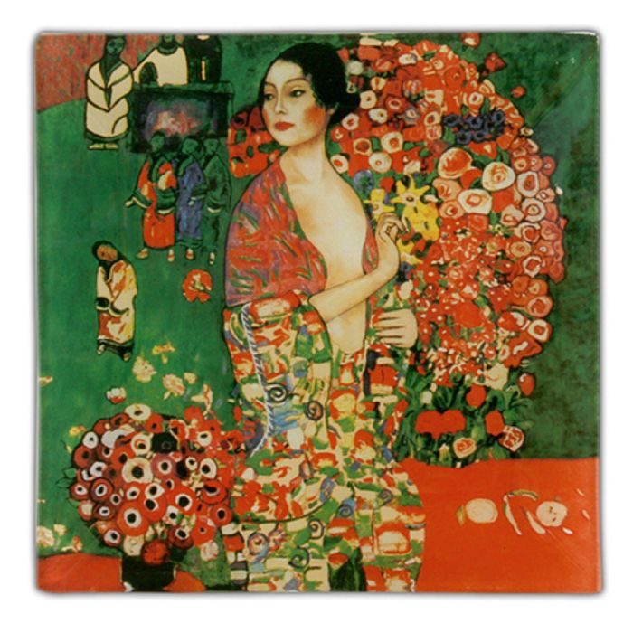 Тарелка квадратная "Танцовщица" Г. Климт, 13х13 см