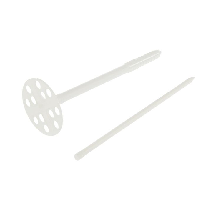 Дюбель для теплоизоляции с пластиковым гвоздем, полипропилен, 10х160 мм, в пакете 100 шт.