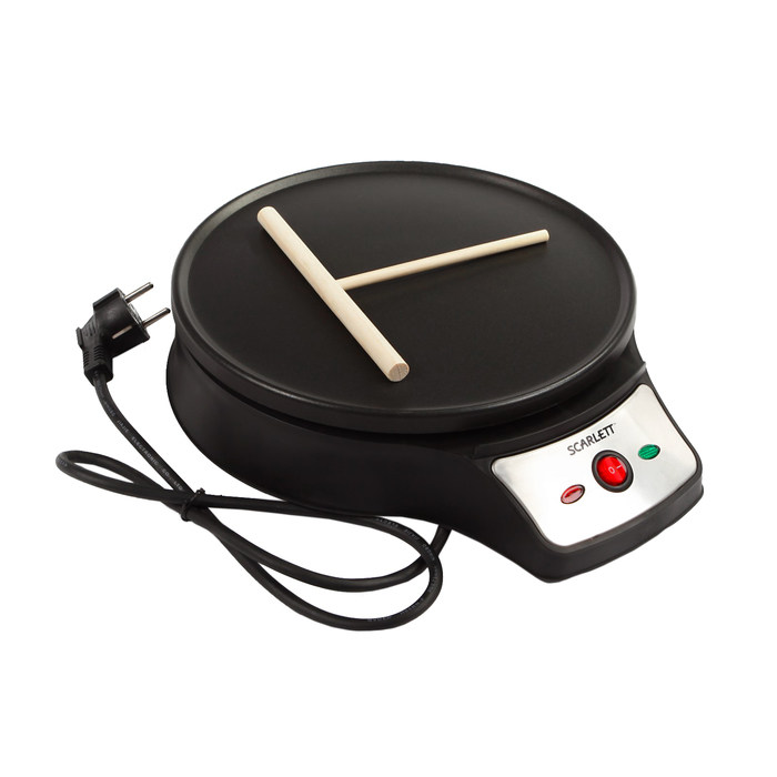 Блинница Scarlett SC-PM229D98, 1000 Вт, 2 сменные плитки, черная