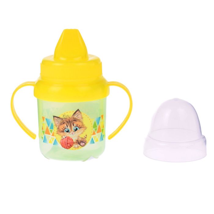 Поильник с твёрдым носиком «Маленькое чудо», крышечка, с двумя ручками, 150 мл, от 6 мес.