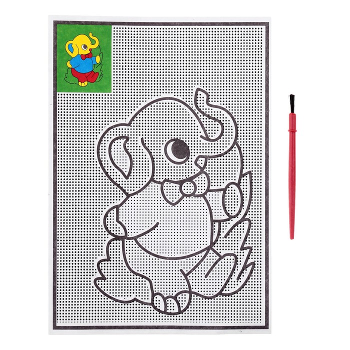 Раскраска водная "Слоненок" + кисть