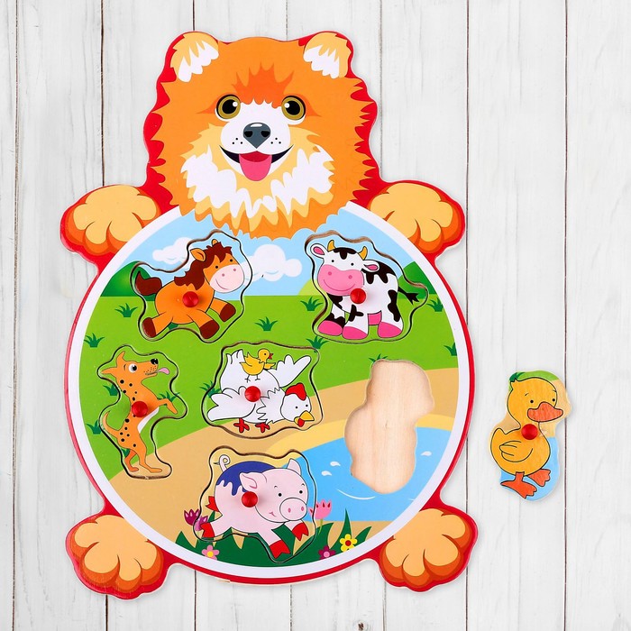 Рамка-вкладыш фигурная "Собачка", 6 элементов