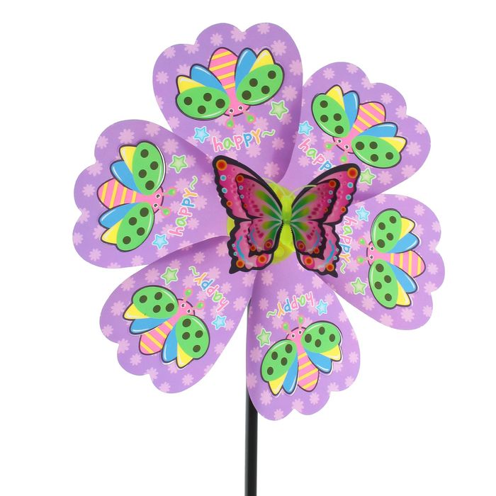 Ветерок "Божья коровка" с бабочкой, цвета МИКС