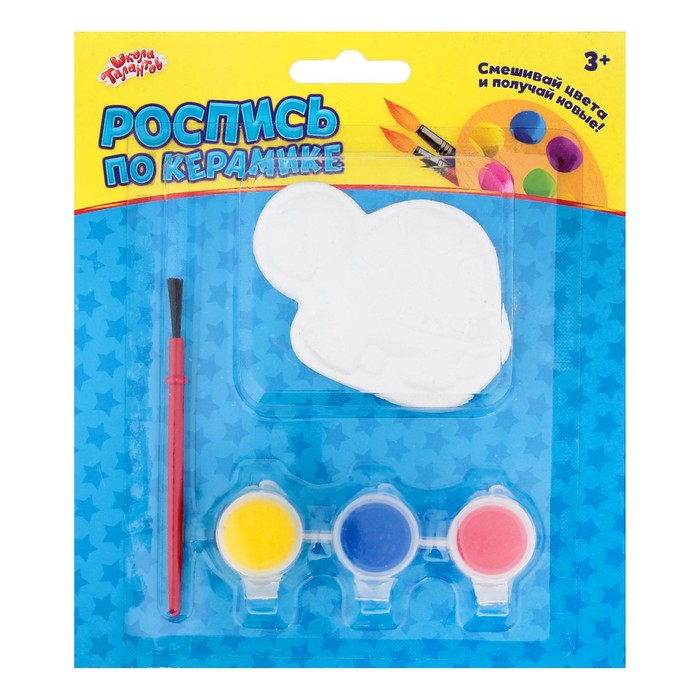Роспись по керамике "Цветочек с подвесом" + краски 3 цвета по 3 г, кисть