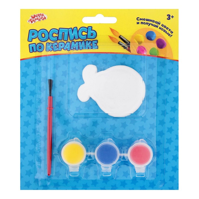 Роспись по керамике "Божья коровка" + краски 3 цвета по 3 гр, кисть