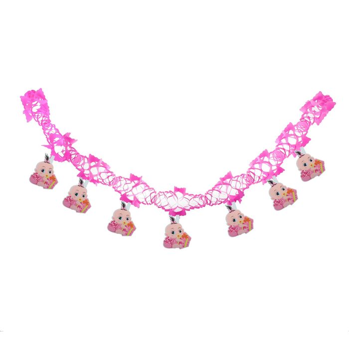 Гирлянда "Малышка", 250 см, цвет розовый