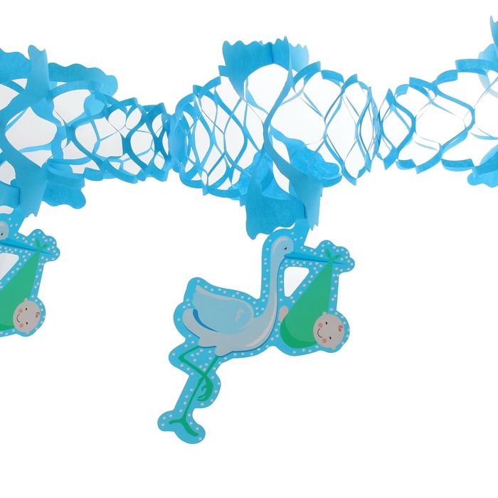 Гирлянда "Аист с малышом", 250 см, голубой цвет