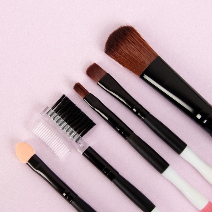 Набор кистей для макияжа, 5 предметов, цвета МИКС