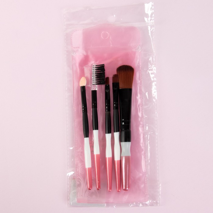 Набор кистей для макияжа, 5 предметов, цвета МИКС