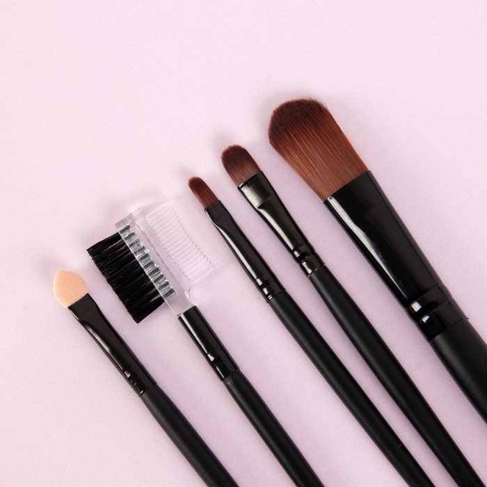 Набор кистей для макияжа, 5 предметов, цвет чёрный