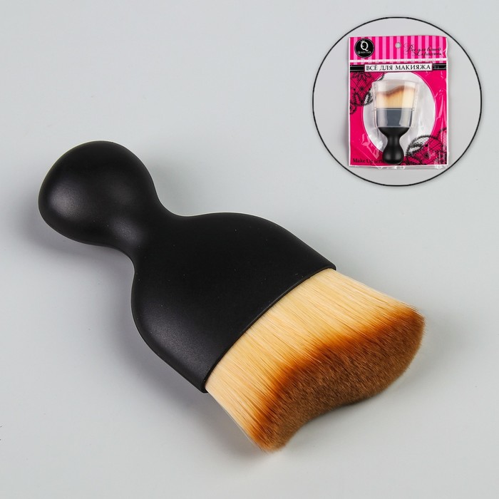 Кисть для макияжа/тонального крема, с колпачком, цвет чёрный