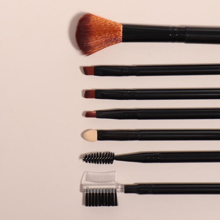 Набор кистей для макияжа, 7 предметов, цвета чёрный